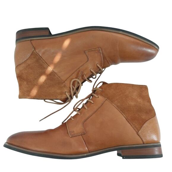 LA MILANO! PECAN BROWN GENUINE LEATHER & SUEDE MEMORY FOAM, ANKLE BOOTS! SZ 13 - Picture 7 of 12